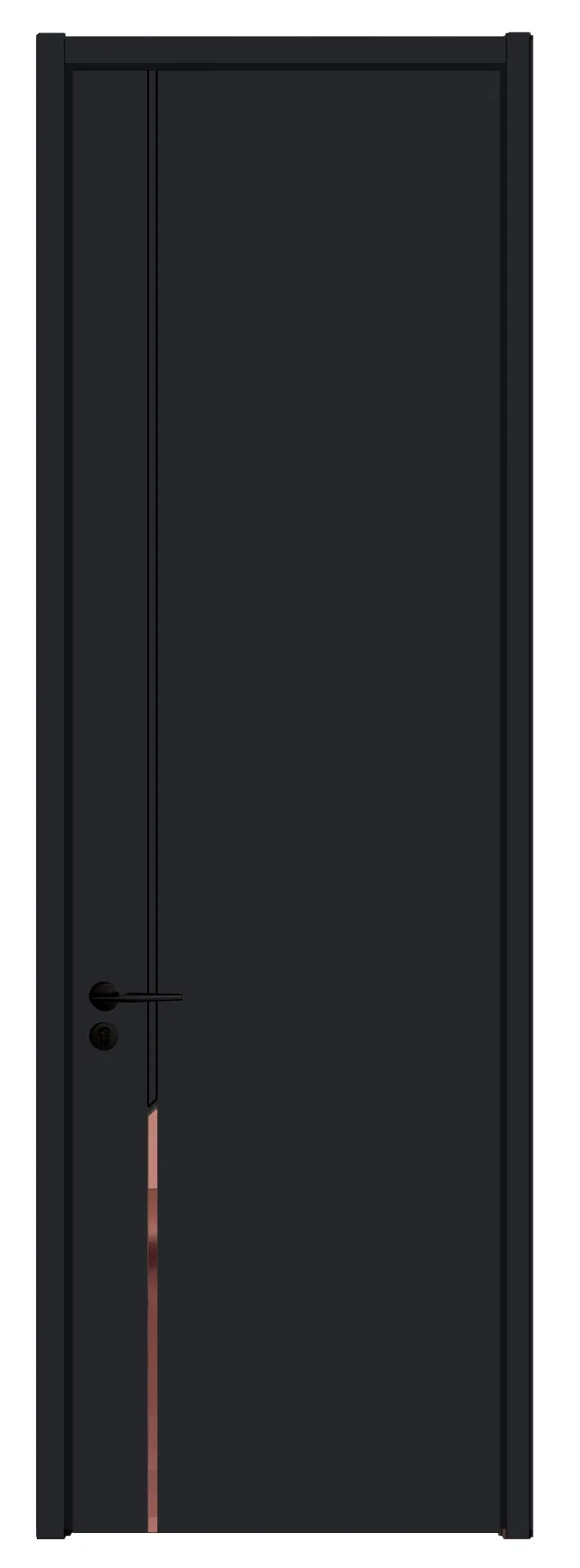 Black Color Office Wood Door Eco Friendly Solid Wood Door Modern Interior Door
