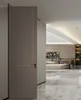 Contemporary Solid Wood Composite Door with Aluminum Accents