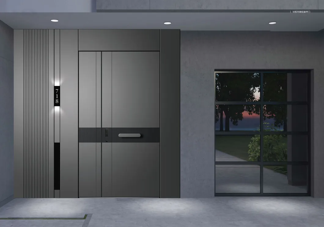 Customized Metal Extra Thick Vila Aluminum Double Exterior Door