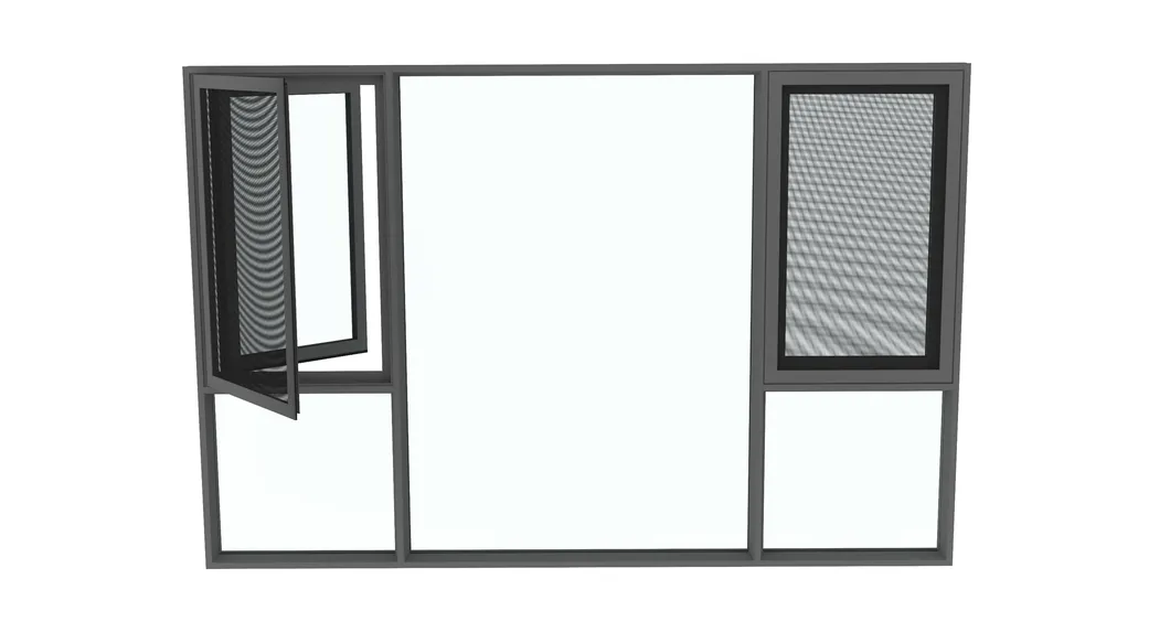 Good Air Tightness Aluminum Window Double Glazing Heat Insulation Casement Window