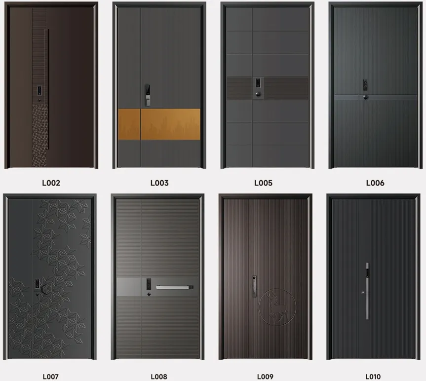 High Quality Cast Aluminum Entrance Doors Smart Lock Durable Armoured Door