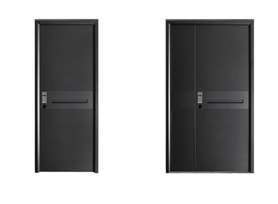 High Quality Cast Aluminum Entrance Doors Smart Lock Durable Armoured Door