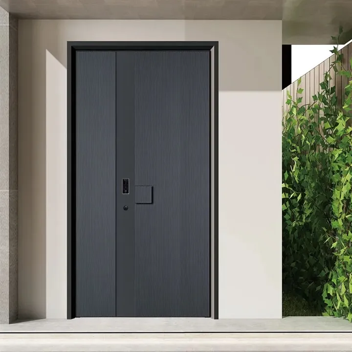 Hot Sale Outward Opening Cast Aluminum Exterior Door Coated Metal Front Door