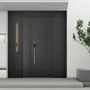 Modern Minimalist Casting Aluminum Security Door with Smart Lock for Home Safety
