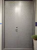 Sinpolo Elegant Gray and Silver Carved Armored Smart Entrance Door
