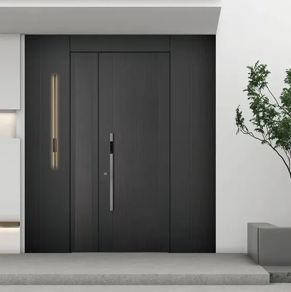 Vlia Cast Aluminum Front Door Customized Unequal Double Door Exterior Door