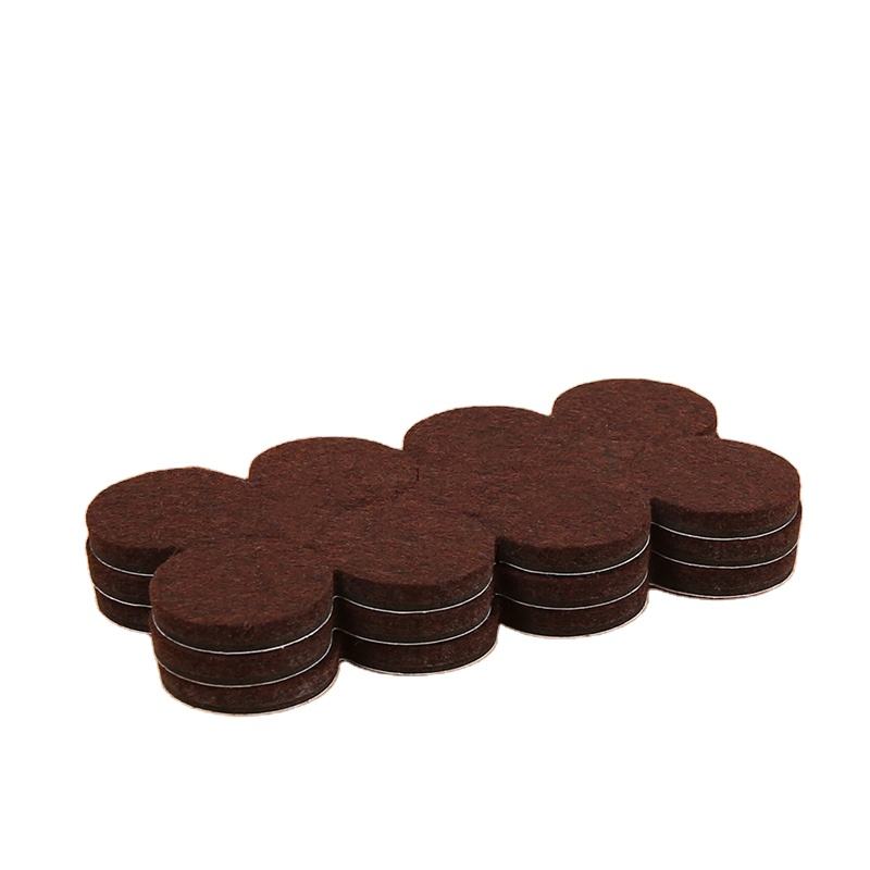 High Quality Wholesale Cheap Round Dark Brown Self Stick Bumper Pad Adhesive Felt Pads Set for Furniture