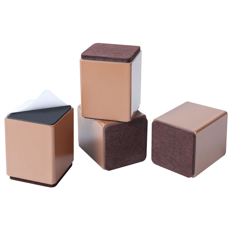 Good Price New Product Heavy Duty Furniture Risers Brown Cuboid Heighten Furniture Riser Blocks for Beds